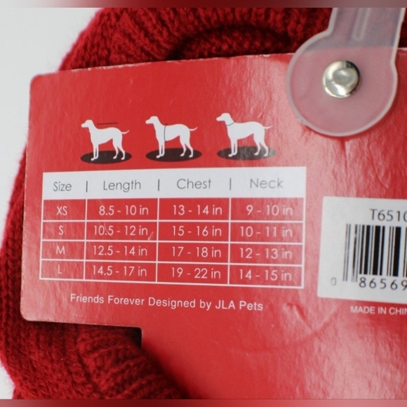 NwoT Size Extra Small 8.5- 10"L Red & White Dog Sweater W/ Santa Pompom Hoodie - Picture 2 of 10